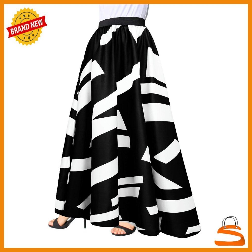 Chiffon Maxi Skirt Elastic Waist Beach Casual Floor Length